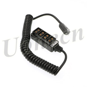 Photography Power Coiled cable D-tap B-type male to 4 Port D-Tap Female for Anton Bauer V-mount Battery