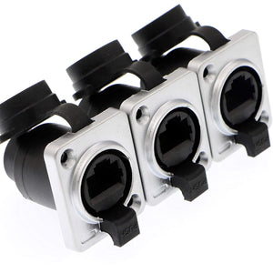 RJ45 Waterproof Connector Dust Plug 3 PCS RJ45 Connectors IP65 Mount Ethernet Panel Connector