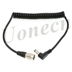 Sound Devices Spring Cable Right Angle DC to 4 Pin Hirose Male Power Cable for ZOOM F8 for 688 644 633 Blackmagic Cinema Camera 4K