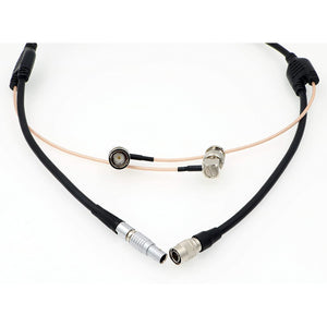 Power Cable for Teradek 55 Bond BMCC Camera 2 pin Male Right Angle BNC to Hirose 4 Pin Male Right Angle BNC Cable