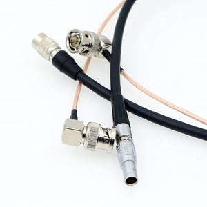 Power Cable for Teradek 55 Bond BMCC Camera 2 pin Male Right Angle BNC to Hirose 4 Pin Male Right Angle BNC Cable