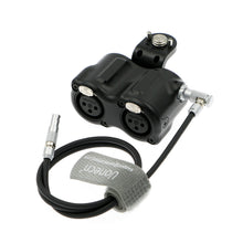 Load image into Gallery viewer, Uonecn 5-Pin Male to Dual 3-Pin XLR Female Adapter for RED Digital Cinema V-RAPTOR DSMC3 for ARRI ALEXA Mini Camera
